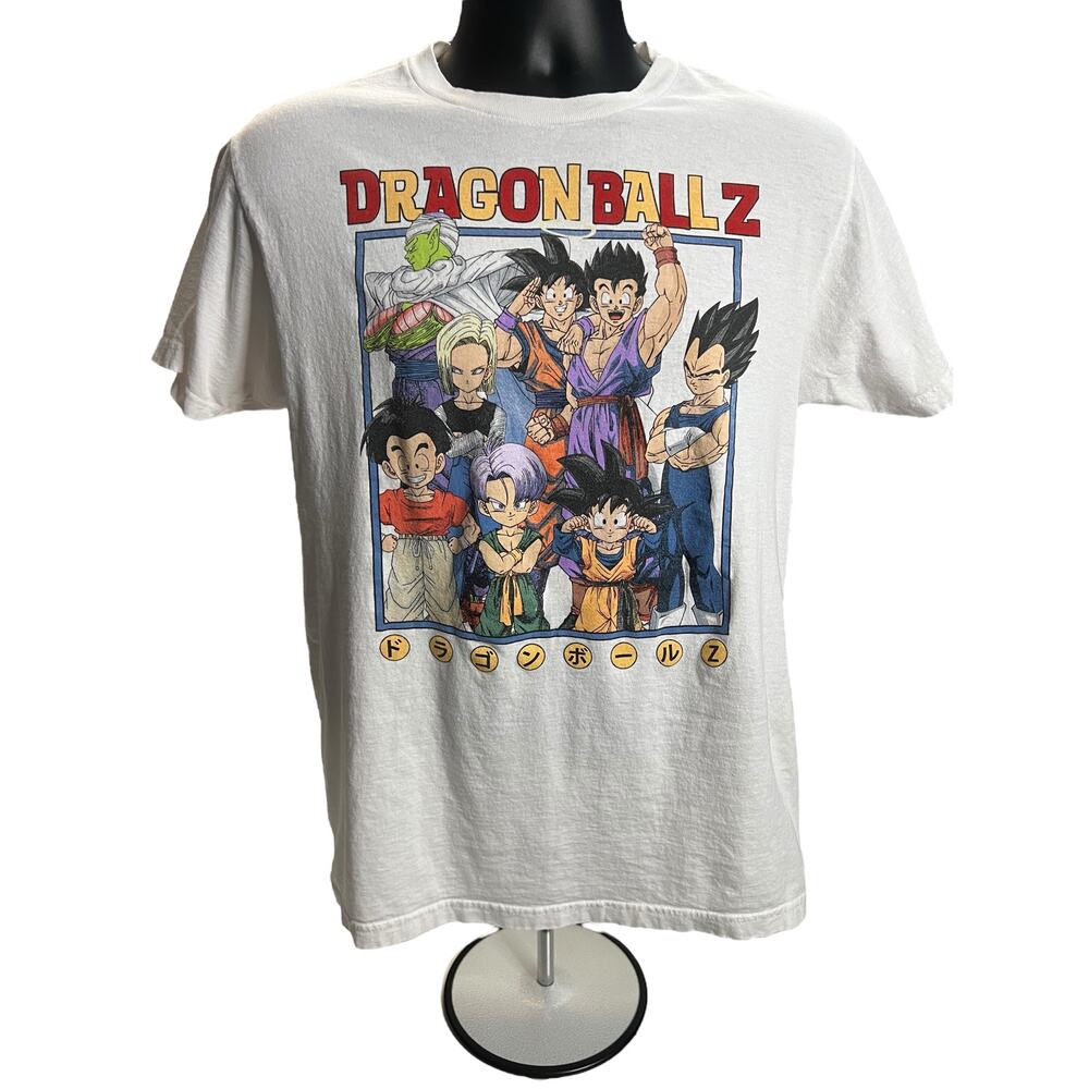 Dragon‎ Ball Z Cartoon Kanji Characters White T-shirt Goku-Vegeta-Gohan-DBZ